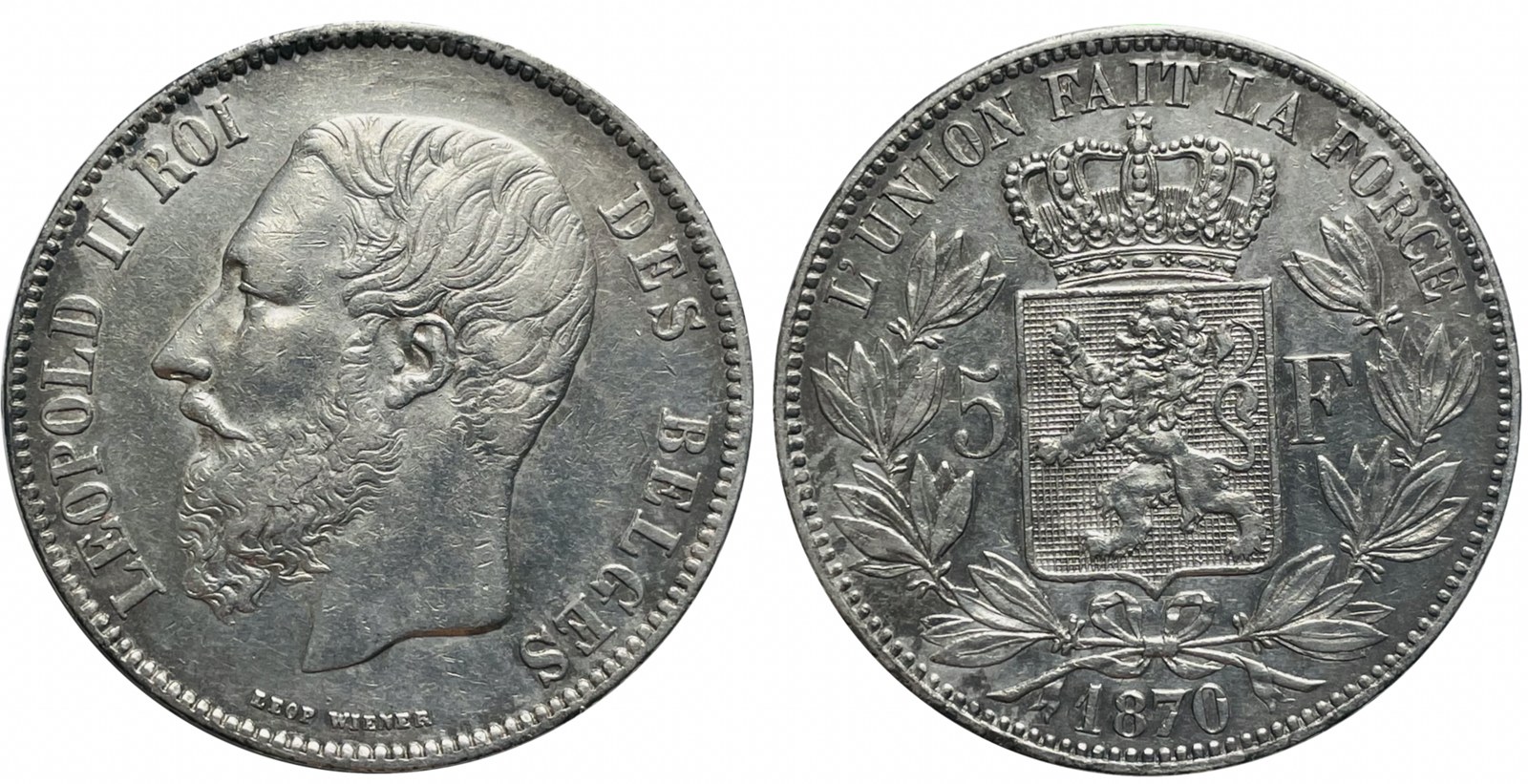 Belgian 5 francs silver