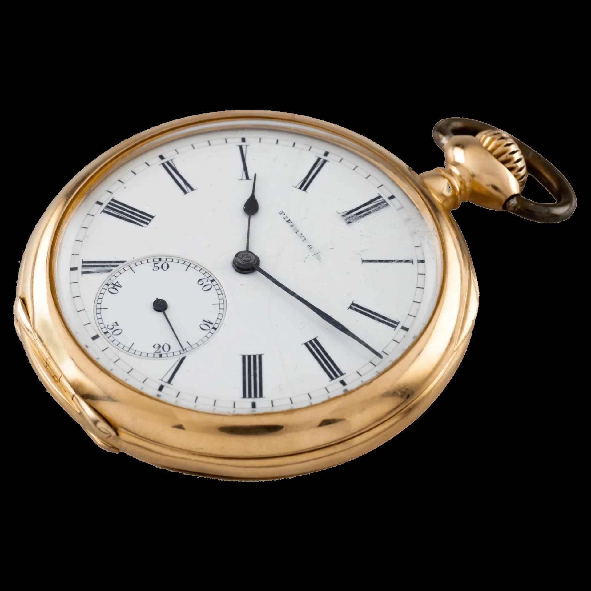 Tiffany & Co. 18k Yellow Gold Pocket Watch, Size 8 - 1900s