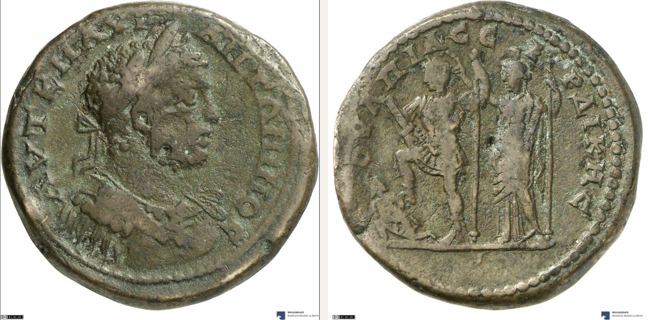 Serdika, Caracalla, 4 unit — Emperor in military attire standing left (CN type 554)