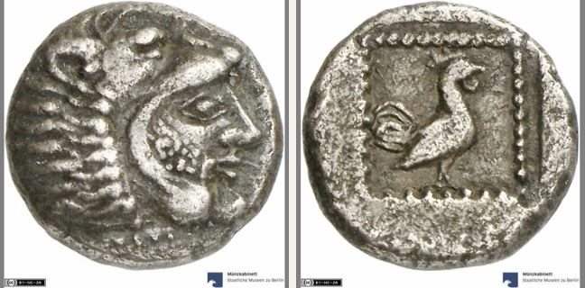 Dikaia, Tetarte (drachm) — Cock standing right within incuse square (CN type 46)