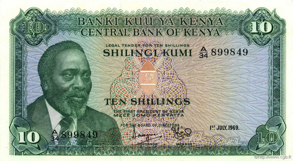 Obverse of 10 Shillings (1969–1974), Pick 7