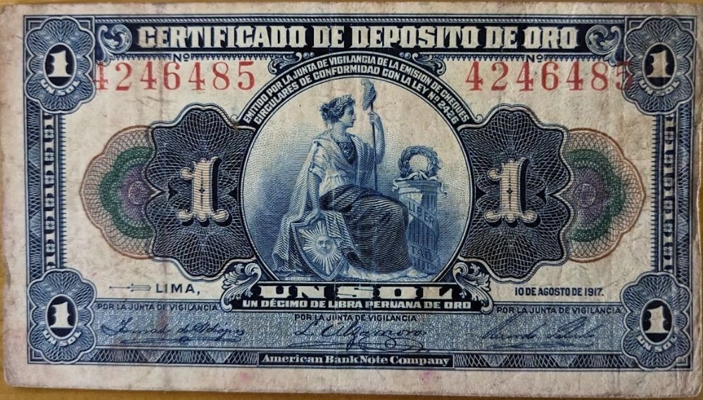 Obverse of 1 Sol (1917), Pick 31