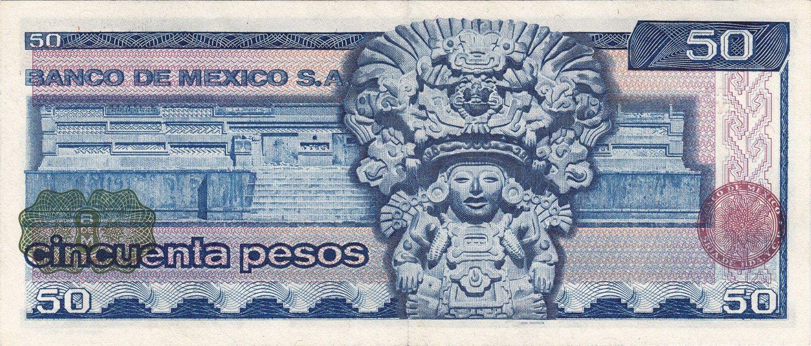Reverse of 50 Pesos (1973–1978), Pick 65
