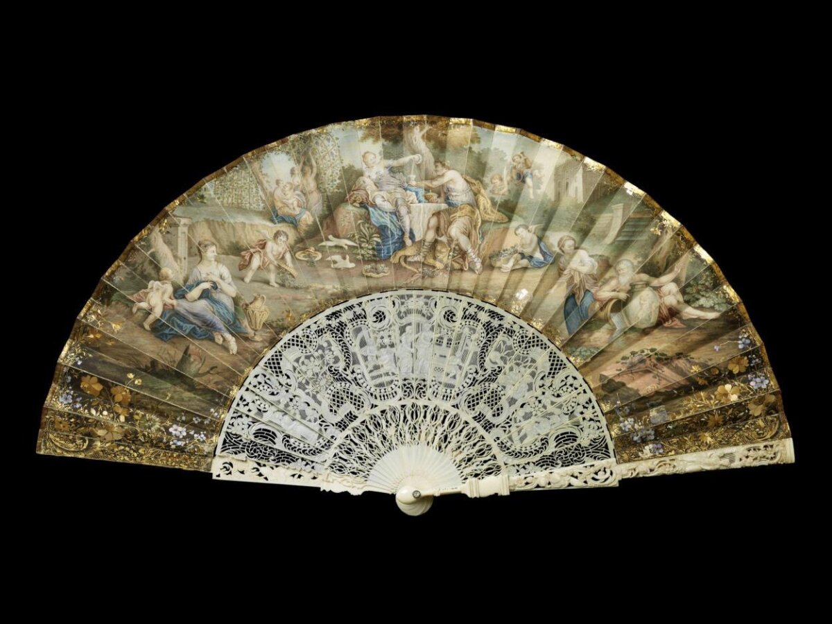 Fan — Bacchus and Ariadne, England, France, c. 1740