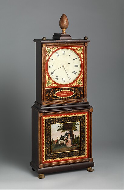 Additional museum view 3 of Shelf Clock (accession 62.171.11).