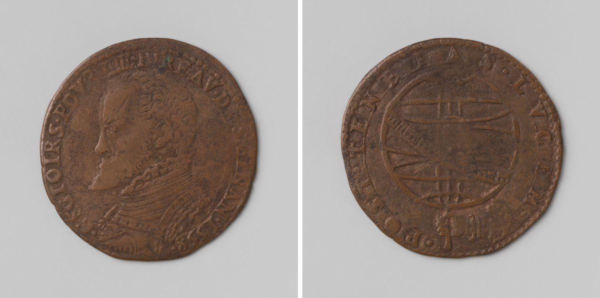 Battle of Gravelines, in honour of Philip II, King of Spain, jeton of the Council of Finance