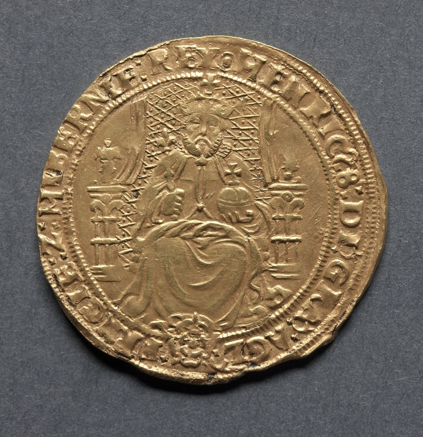 Half Sovereign: Henry VIII (obverse);Crowned Arms (reverse), 1544–1547 (Cleveland Museum of Art 1969.174.a)