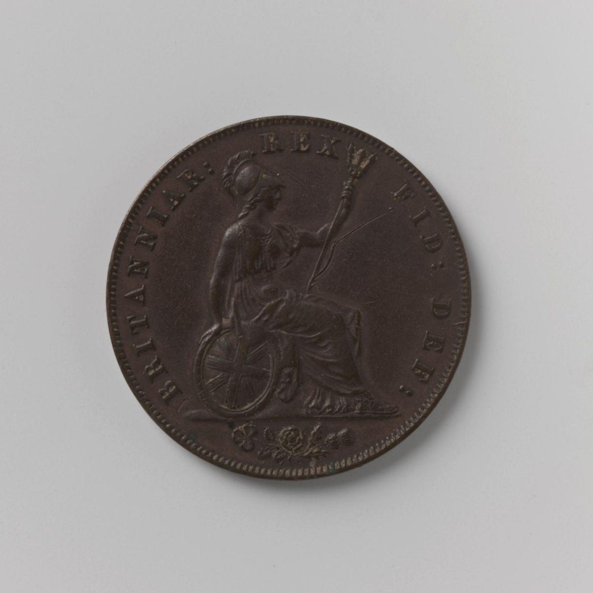 ½ penny uit Engeland van George IV, 1826
