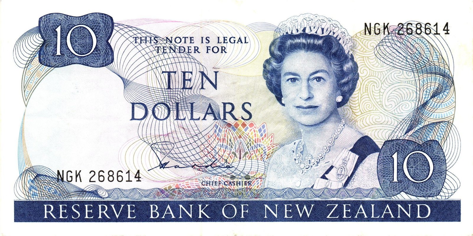 Obverse of 10 Dollars (1981–1992), Pick 172