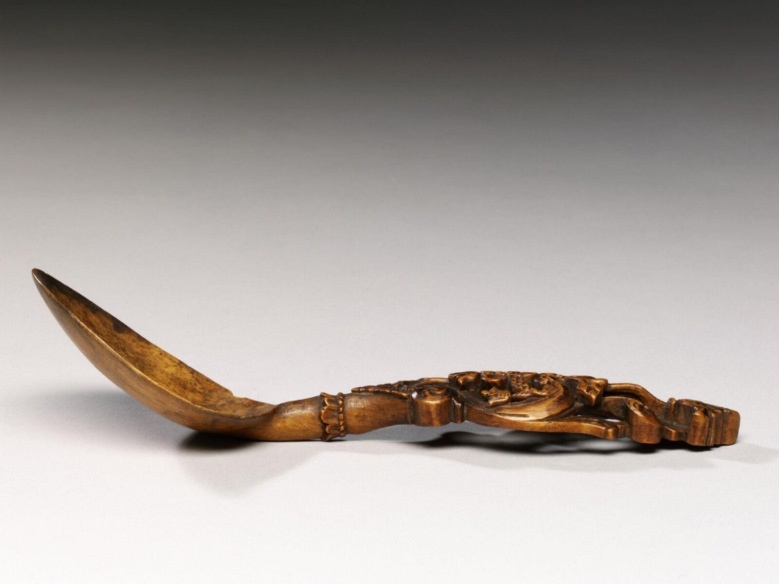 Spoon, carved beechwood, Norway, 1800-1900 — museum object W.22-1925