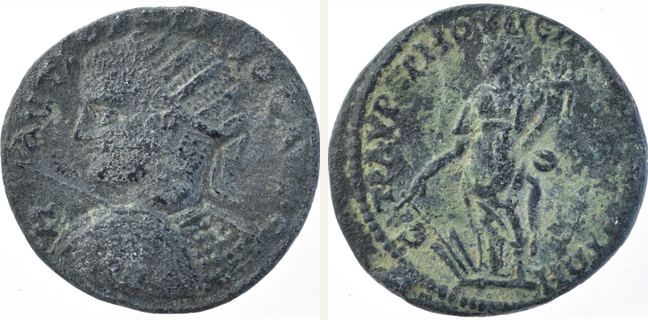 Miletoupolis, Gordian III., bronze coin — Tyche standing facing (CN type 18314)