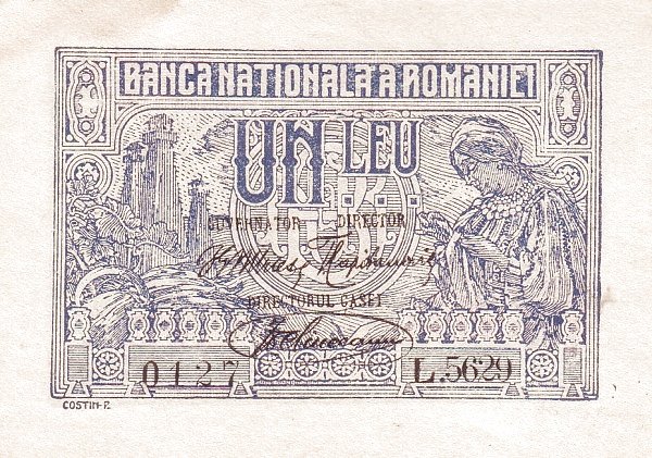 Obverse of 1 Leu (1920), Pick 26
