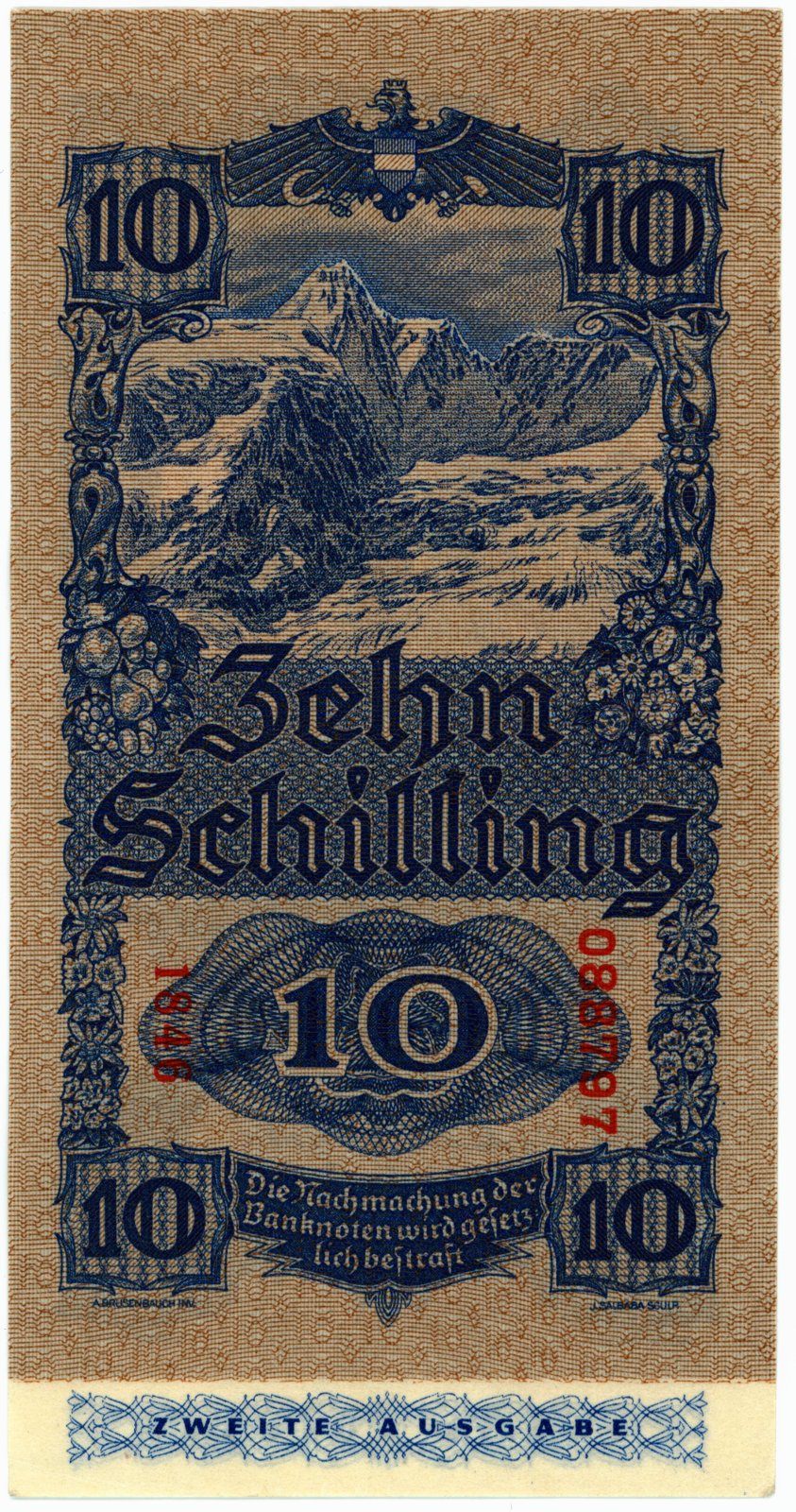 Reverse of 10 Schilling (1945 (1947)), Pick 115