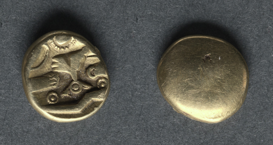 Quarter Stater: Tree (obverse); Plain Field (reverse), c. 125–20 BCE (Cleveland Museum of Art 1969.144)