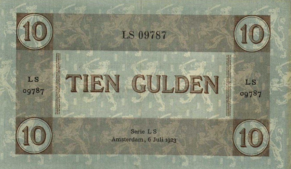 Reverse of 10 Gulden (1921–1923), Pick 35