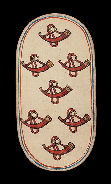 7 of Horns, from The Cloisters Playing Cards, South Netherlandish, ca. 1475–80