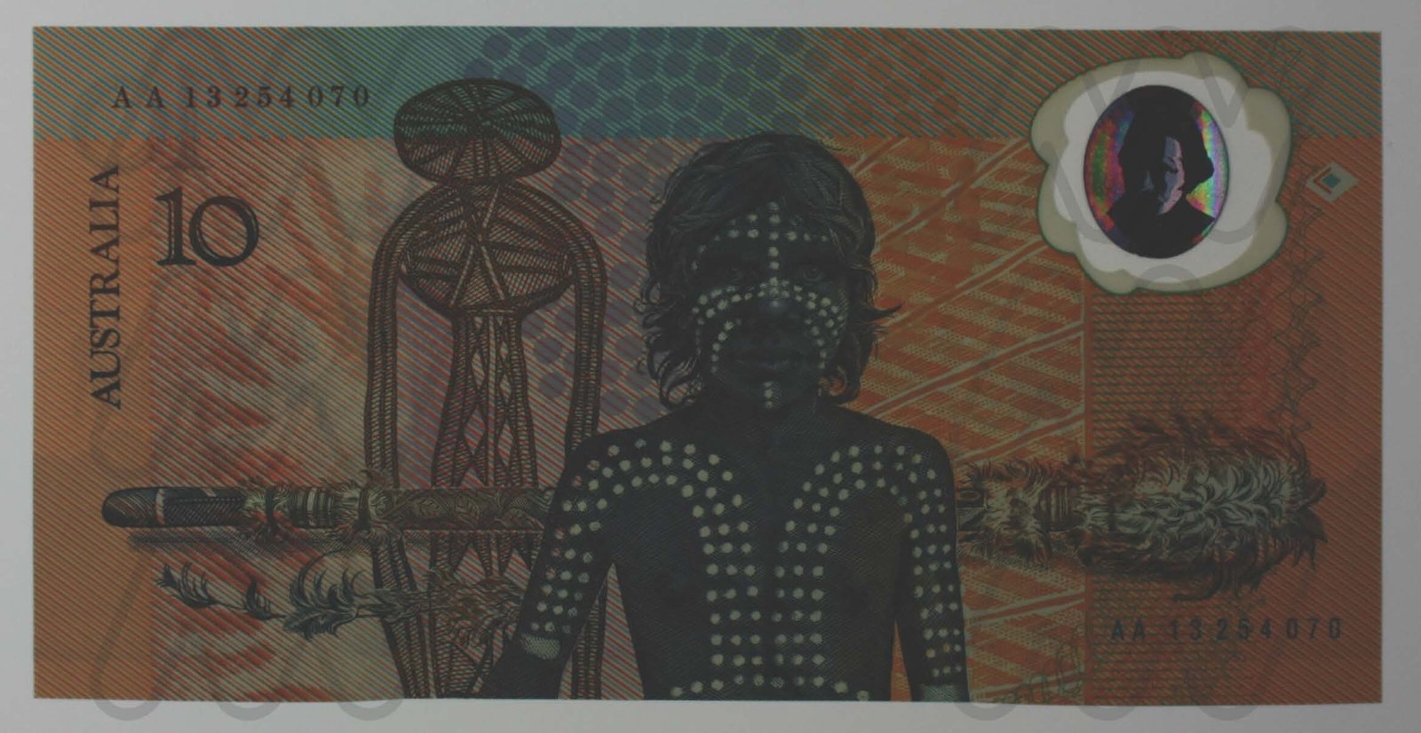 Banknote, polymer 10 Dollars, Australia, 1988 — museum object NU 49437