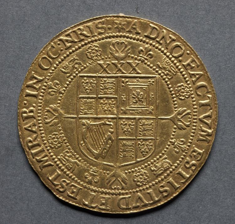 Rose Ryal: Shield of Arms (reverse), 1619–1620 (Cleveland Museum of Art 1969.190.b)