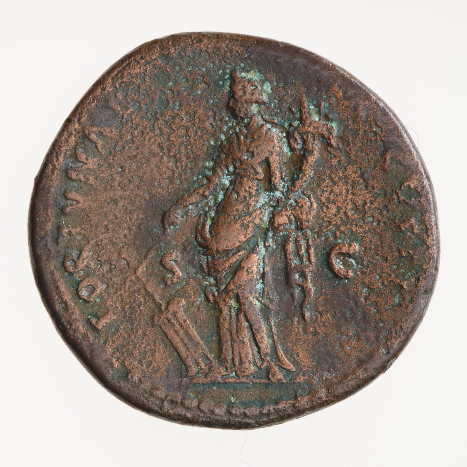 Coin, As, Emperor Domitian, Ancient Roman Empire, 88-89 AD — museum object NU 22677