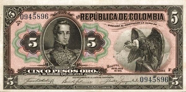 Obverse of 5 Pesos (1915 (1931)), Pick 381