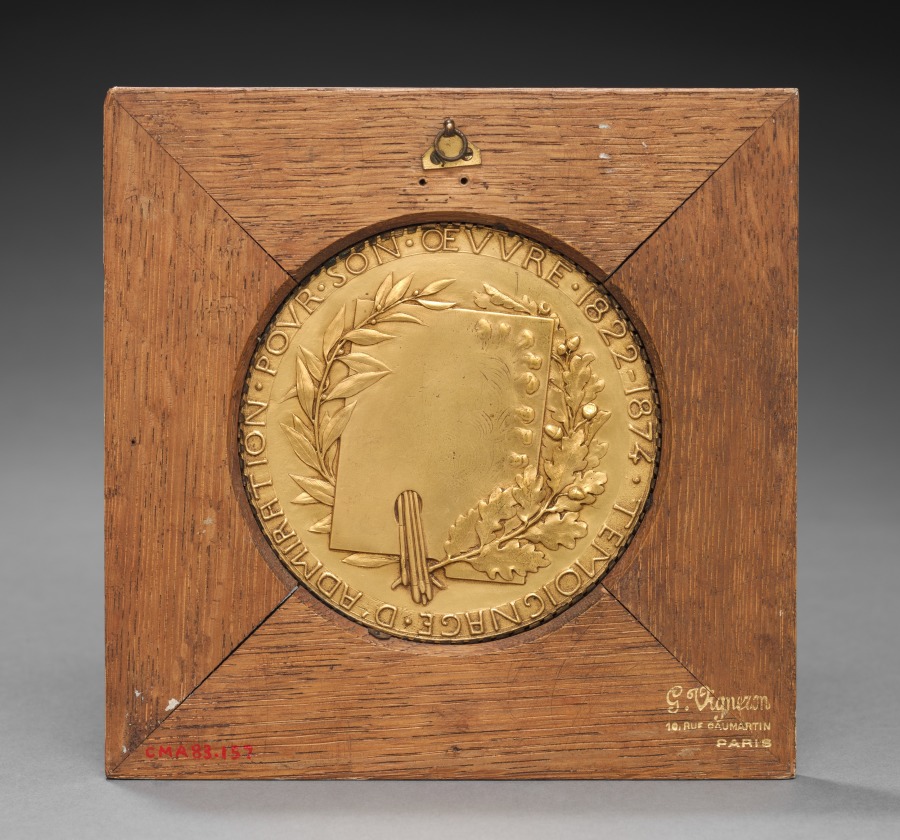 Additional museum view 3 of Medal of Corot (accession 1983.157).
