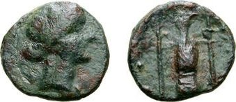 Kabyle, bronze coin — Cult statue of Artemis (CN type 11763)