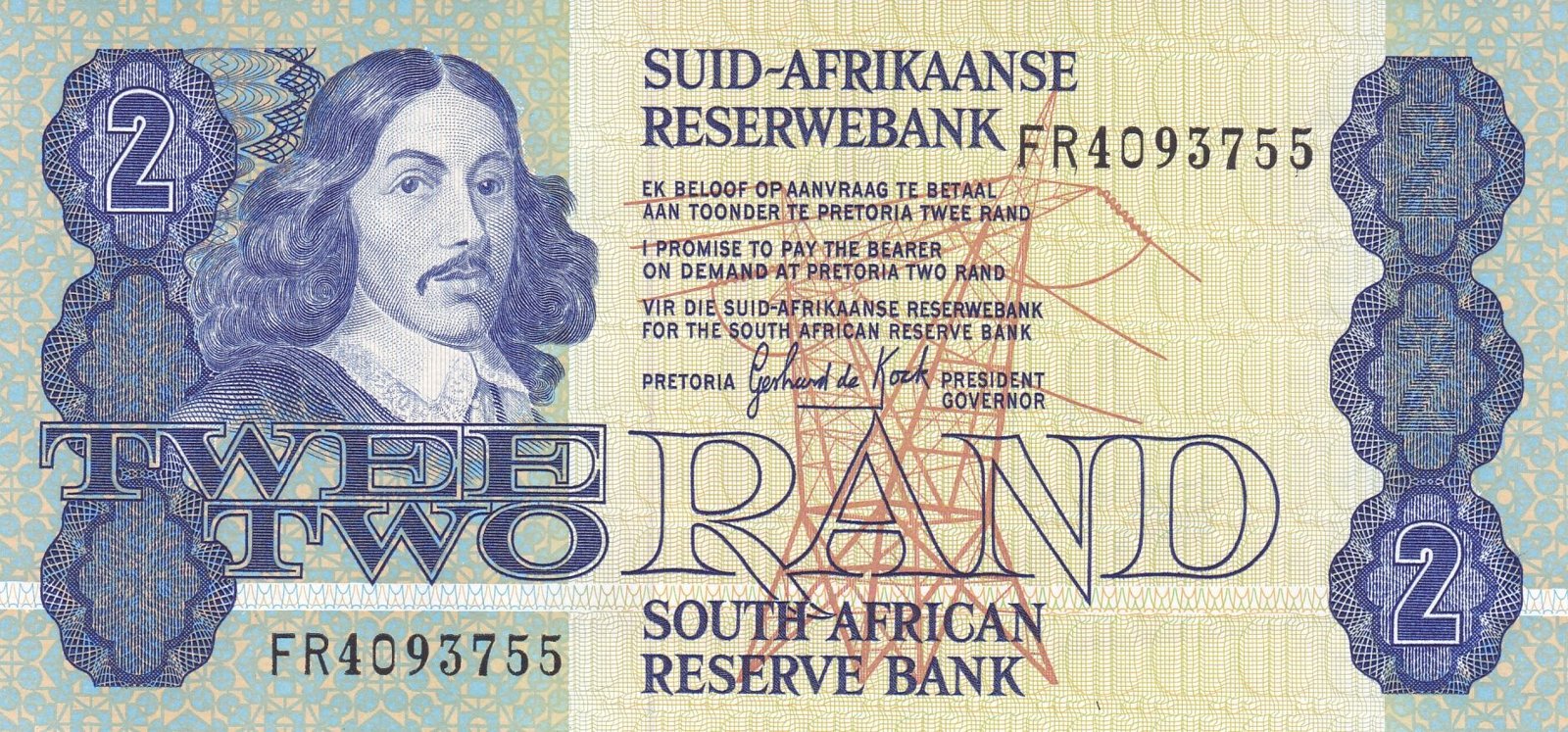 Obverse of 2 Rand (1978–1990), Pick 118