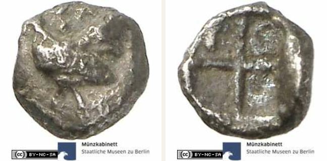 Selymbria, Hemiobol — Quadripartite incuse square (CN type 317)