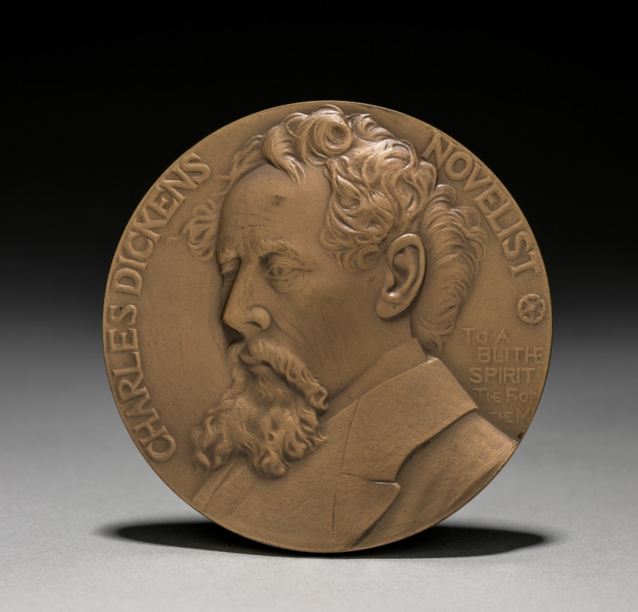 Medal: Charles Dickens (obverse), 1912 (Cleveland Museum of Art 1940.1230.a)