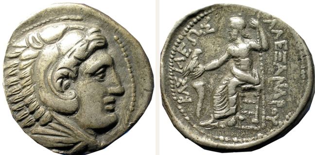Amphipolis, Alexander der Große, tetradrachm — Zeus enthroned left (CN type 22688)
