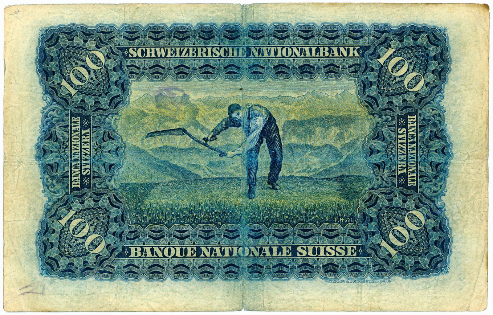 Reverse of 100 Francs (1910–1920), Pick 6