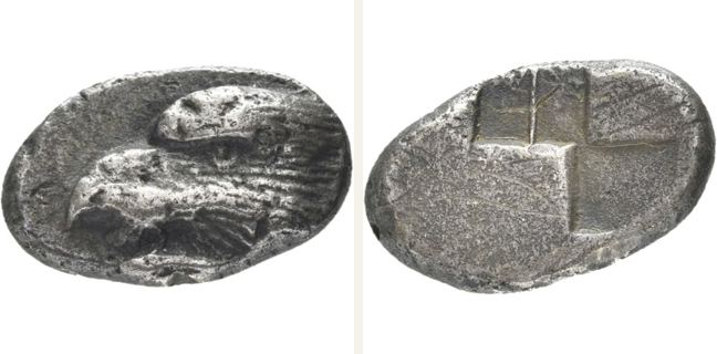 Sinope, drachm — Quadripartite incuse square (CN type 23935)