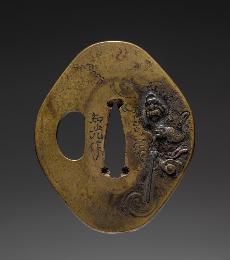 Sword Guard (Tsuba) with Zhong Kui (Shoki) the Demon Queller, early 1800s (Cleveland Museum of Art 1919.356)
