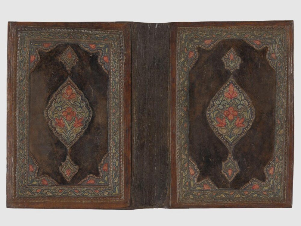 Bookbinding — An embroidered bookbinding, Turkey, 1800s