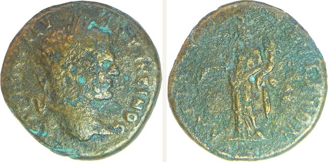 Hadrianopolis, Caracalla, bronze coin — Homonoia standing left (CN type 13097)