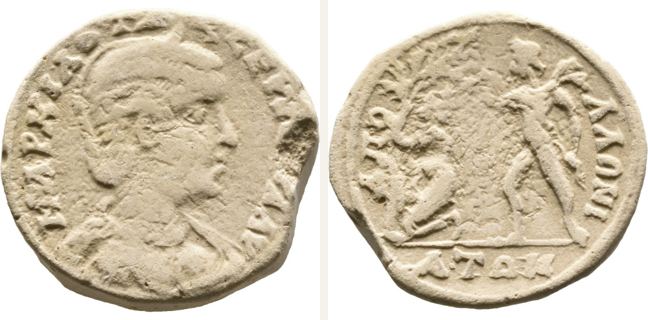 Apollonia ad Rhyndacum, Otacilia Severa, bronze coin — Daphne und Apollon (CN type 13000)