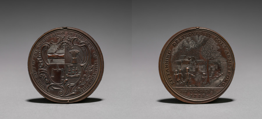 Medal:  Commemorating the Destruction of Kittanning by Col. Armstrong, 8 September 1756, 1756 (Cleveland Museum of Art 1916.1878)