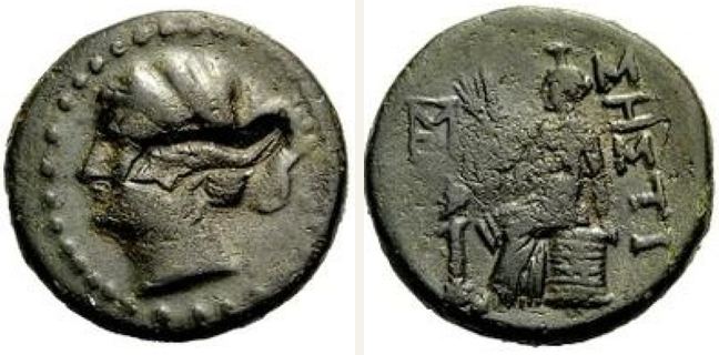 Sestos, large denomination (bronze) — Demeter seated left on basket (CN type 12764)