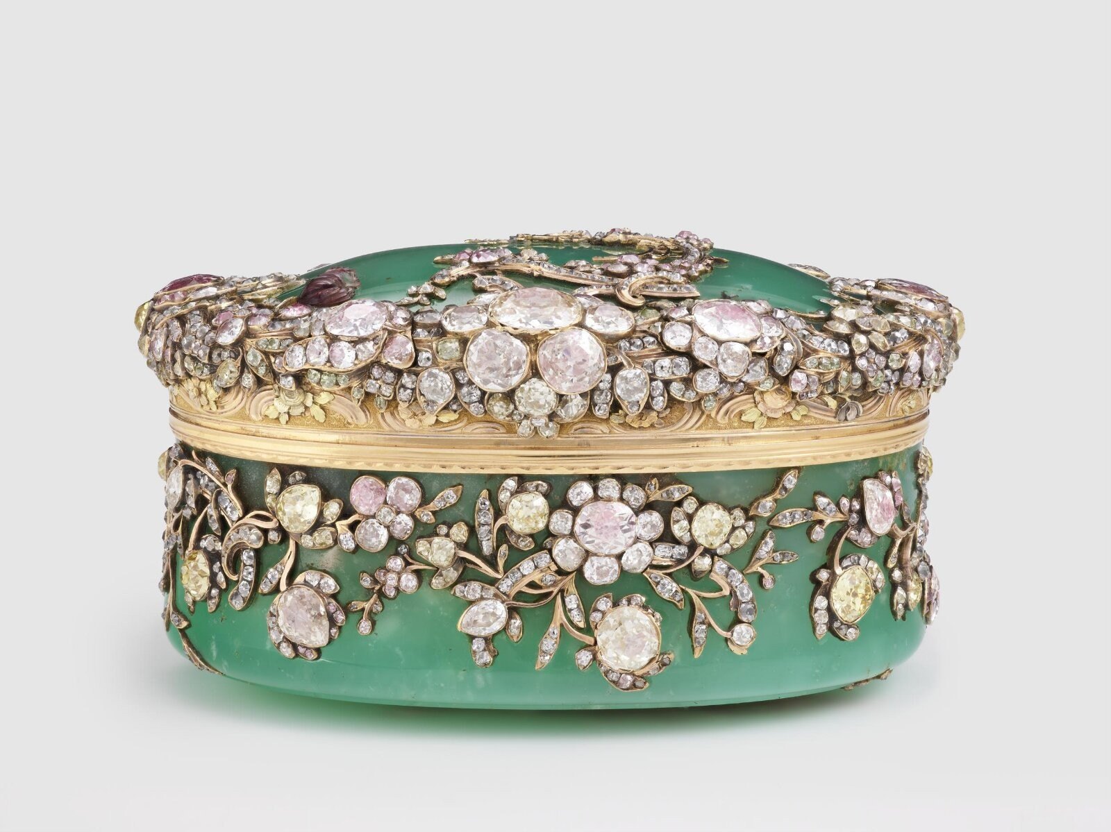 Snuffbox, chrysoprase, Berlin, 1765 — museum object LOAN:GILBERT.412-2008