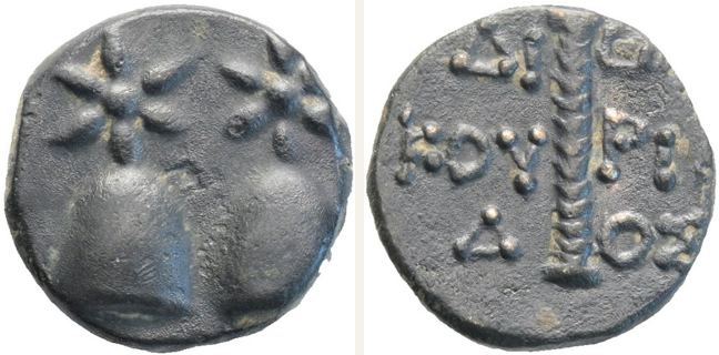 Dioskourias, bronze coin — Thyrsos (CN type 23411)