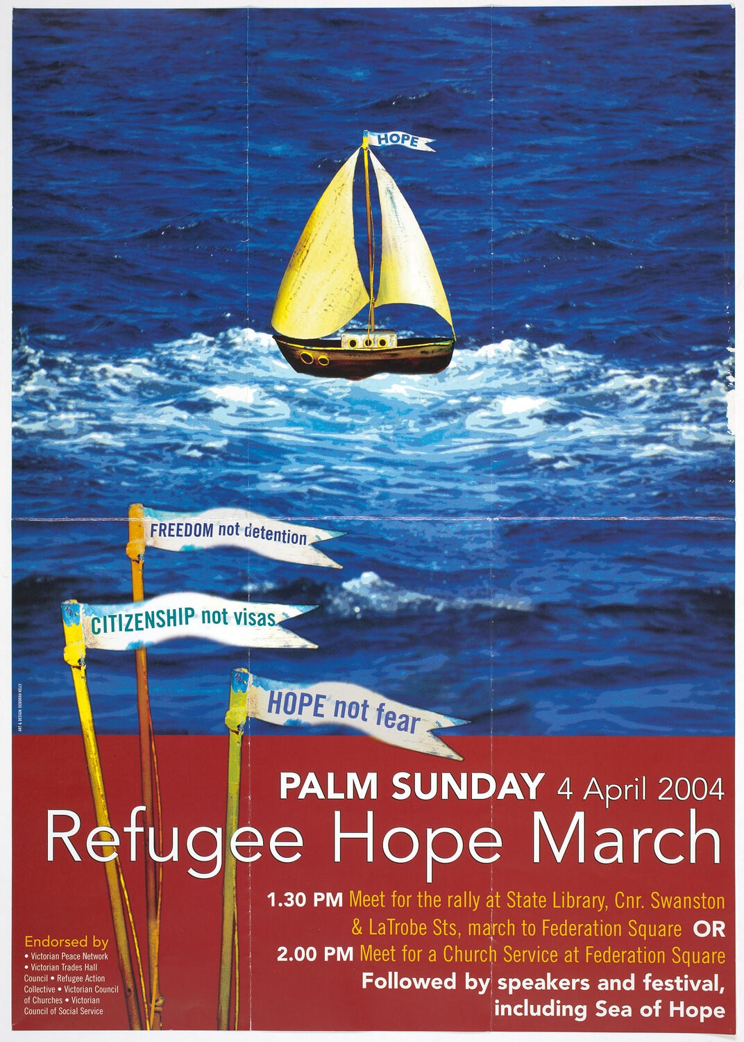 Poster - Refugee Hope March, Refugee Action Collective, 4 Apr 2004