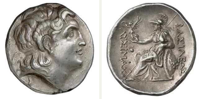 Ainos, Lysimachos, tetradrachm — Athena enthroned to left (CN type 21574)