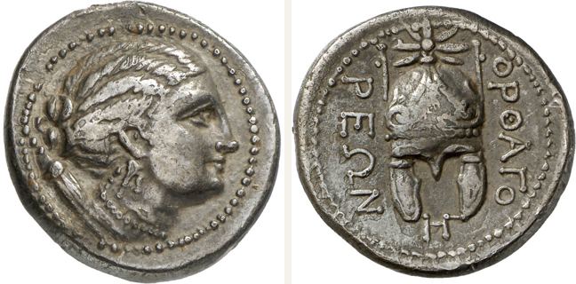 Orthagoria, stater (double siglos, didrachm) — Helmet (CN type 2237)