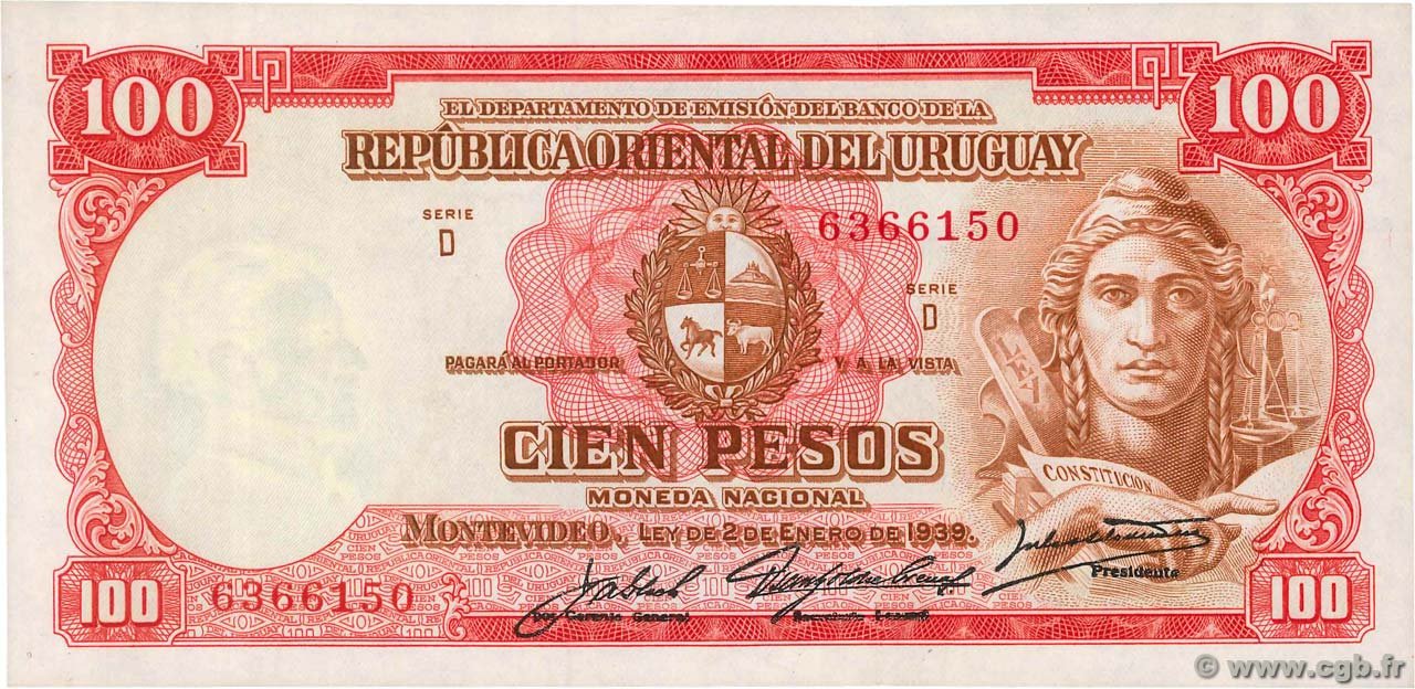 Obverse of 100 Pesos (1948), Pick 39