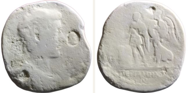 Pergamon, Marc Aurel, bronze coin — Emperor in military attire standing left (CN type 17770)