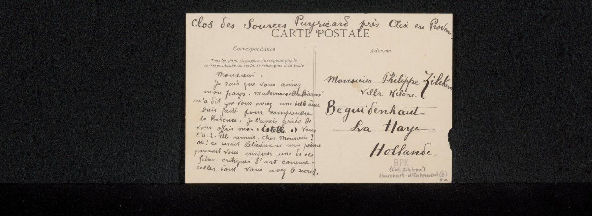 Picture postcard to Philip Zilcken