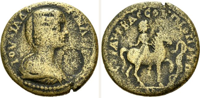Pionia, Iulia Domna, bronze coin — Horseman riding right (CN type 19848)