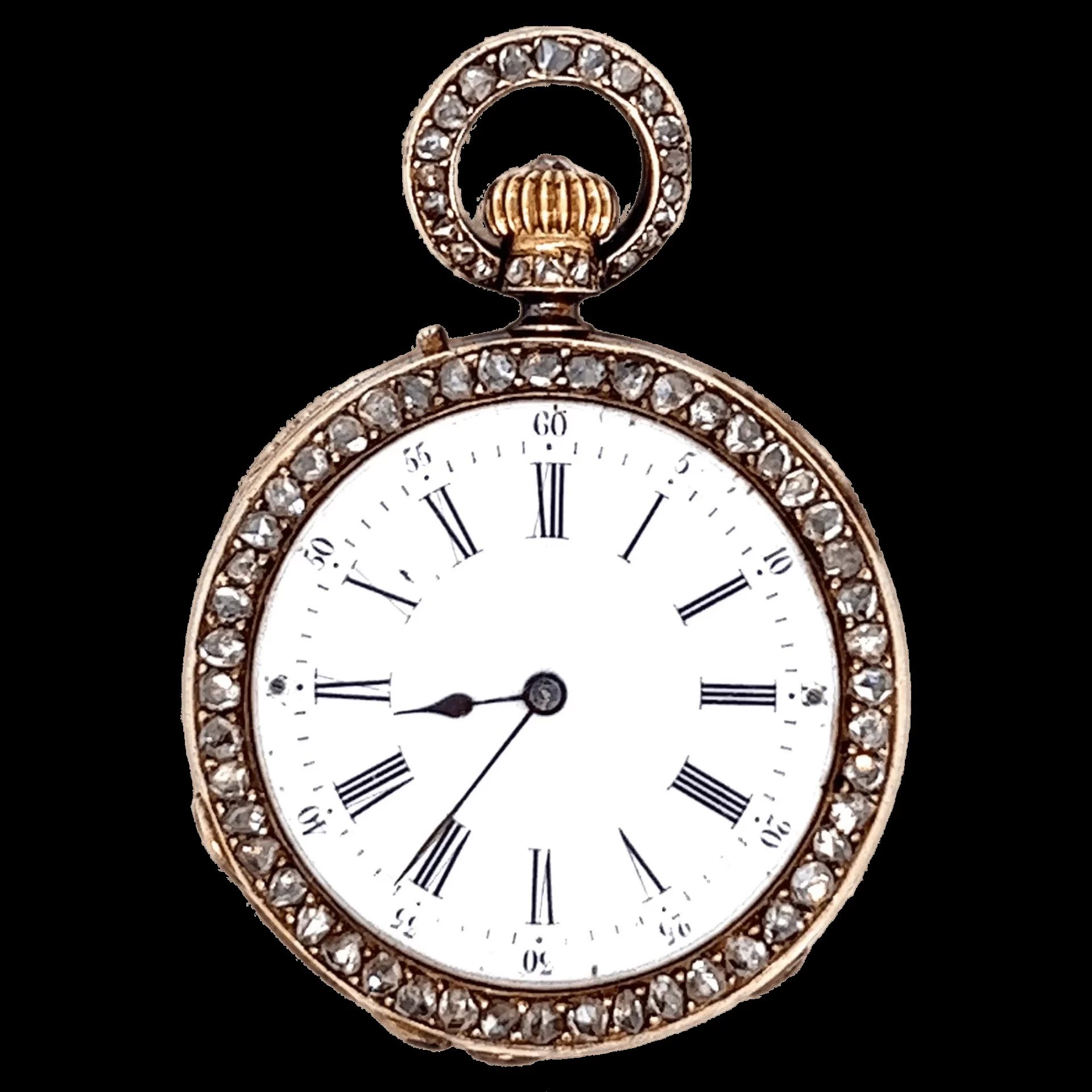 Antique Ruby Diamond Pendant Watch - 1880