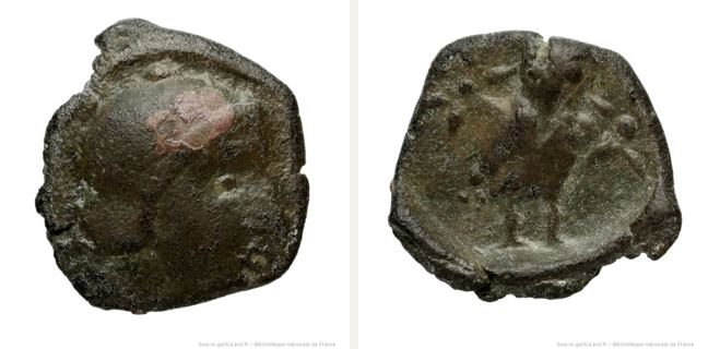 Myrina, bronze coin — Owl standing right (CN type 20012)