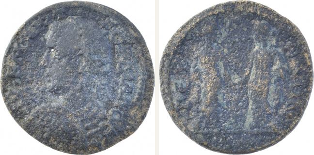 Germe, Gordian III., bronze coin — Two Nymphs standing (CN type 18380)